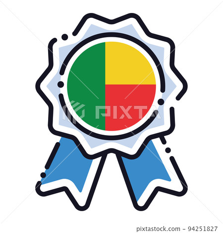 Isolated silk medal icon with the flag of Benin Vector Isolated silk medal icon with the flag of Benin Vector 94251827