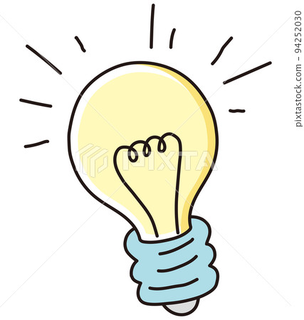 Glowing light bulb, flash, idea, simple icon material 94252030