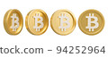Set of Coin bitcoin in different shape isolated on white background 94252964