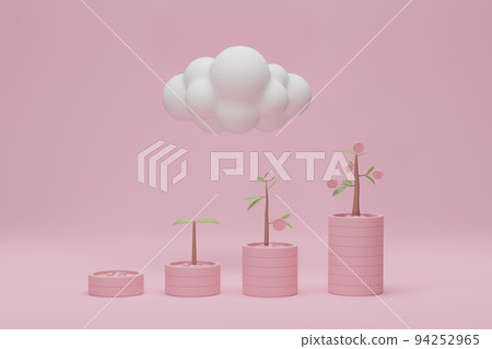 seedling coin flower grow on the pile of coins. Growth finance concept. seedling coin flower grow on the pile of coins. Growth finance concept. 94252965