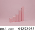 Pink growing bar graph to success process on step 94252968