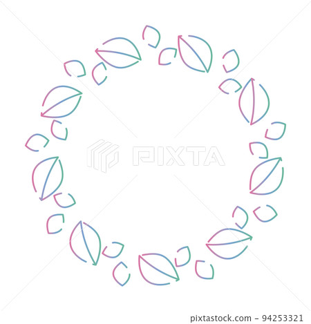 Round line drawing frame of gradation color leaves 94253321