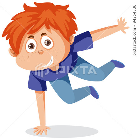 Active boy dancing cartoon character 94254536