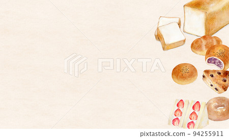 Bakery freshly baked bread background material 94255911