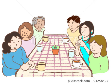 精神病患者社交聚會的插圖 94258527