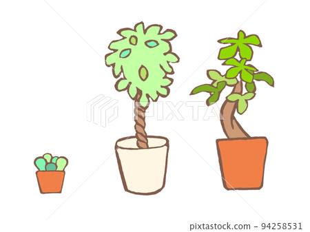 可愛的觀葉植物的插圖 可愛的觀葉植物的插圖 94258531
