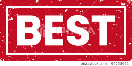 Illustration of a red stamp with the word "best" on it 94258651
