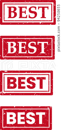 Illustration set of red stamps with the word "best" on them 94258655