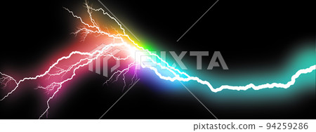 Lightning background glowing in the night sky - Stock Illustration ...