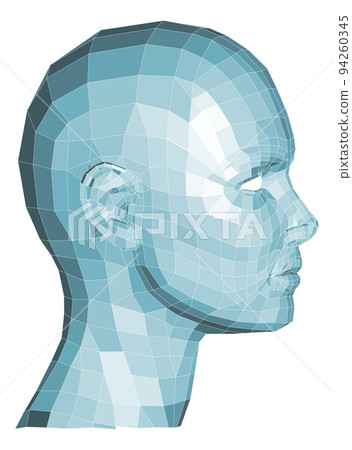 Face Wireframe 3D Technology Concept 94260345