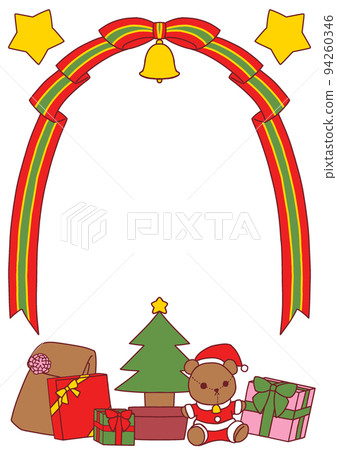 Christmas gift and ribbon frame 94260346