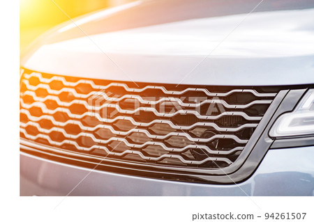 Car headlights. Exterior closeup detail. Car detail Car headlights. Exterior closeup detail. Car detail 94261507