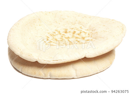 Pita bread isolated on white background. National cuisine. Healthy eating. Vegetarian food. Pita bread isolated on white background. National cuisine. Healthy eating. Vegetarian food. 94263075