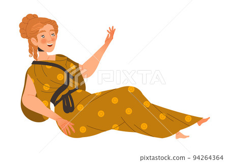 Ancient Woman Roman Character from Classical Antiquity Lying and Talking Vector Illustration Ancient Woman Roman Character from Classical Antiquity Lying and Talking Vector Illustration 94264364