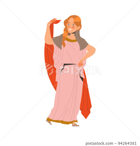 Ancient Woman Roman Character from Classical Antiquity Vector Illustration Ancient Woman Roman Character from Classical Antiquity Vector Illustration 94264381