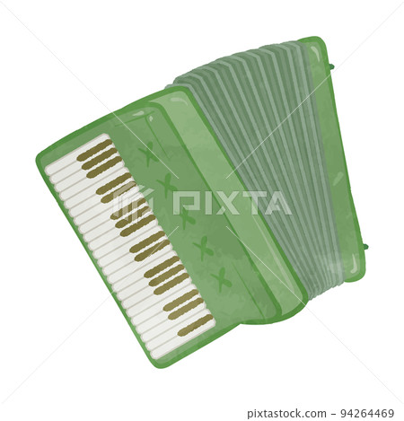 可愛的綠色手風琴插畫 94264469