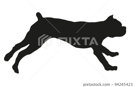 Italian corso dog. Black dog silhouette. Pets. 94265423