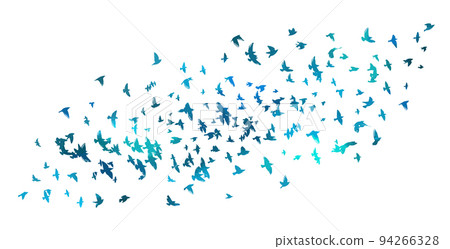 Bird watercolor. A flock of colorful birds. Mixed media. Vector illustration Bird watercolor. A flock of colorful birds. Mixed media. Vector illustration 94266328