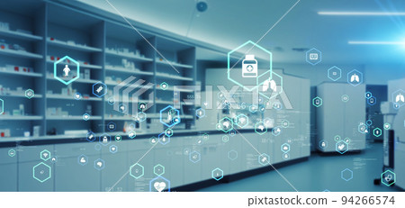 Pharmaceuticals and Technology Horizontal visuals for banners and advertisements 94266574