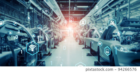 汽車廠和技術橫幅和廣告的水平視覺效果 94266576