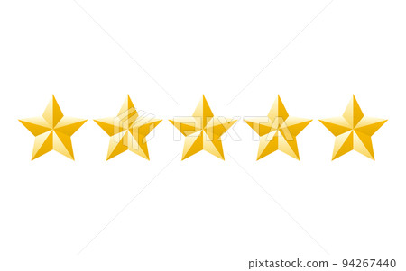 Rating gold star. Feedback, reputation and quality concept. Five stars customer product review rating review flat icon for apps and websites. Evaluation system 94267440