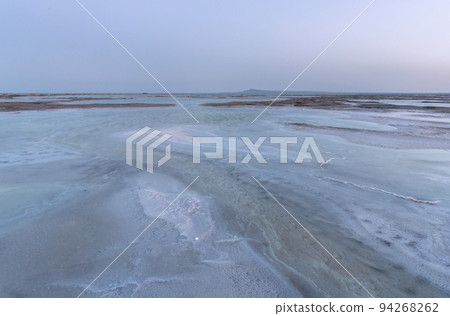 Salt lake Baskunchak, Bogdinsky-Baskunchak Nature Reserve minimalist landscape 94268262