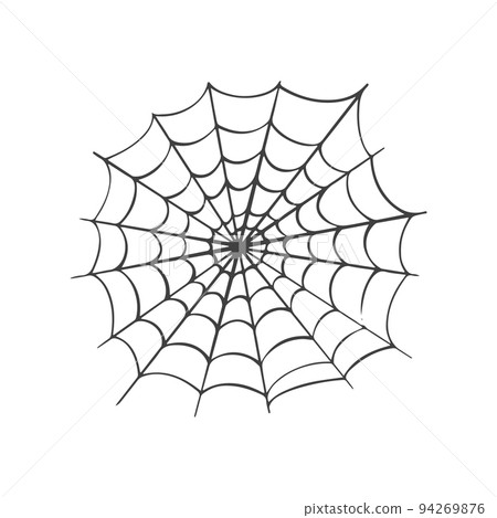 Vector Spider web icon drawn in one line on white for halloween. Vector Spider web icon drawn in one line on white for halloween. 94269876
