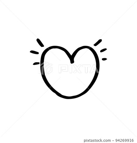 Vector black hand drawn heart icon. 94269916