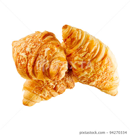 Fresh croissant with cheese isolated on white background 94270334