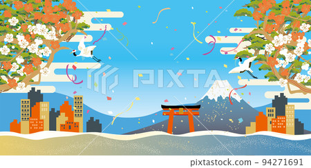 Tokyo Japanese landscape image illustration 94271691