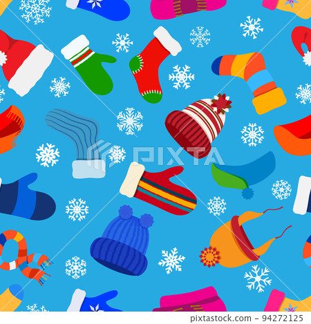 Seamless pattern of warm winter clothes 94272125