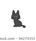Illustration of a simple black cat that is easy to use for Halloween 94274355