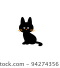 Illustration of a simple black cat that is easy to use for Halloween 94274356