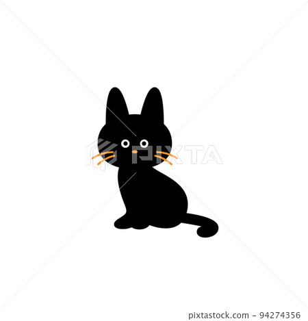 Illustration of a simple black cat that is easy to use for Halloween 94274356