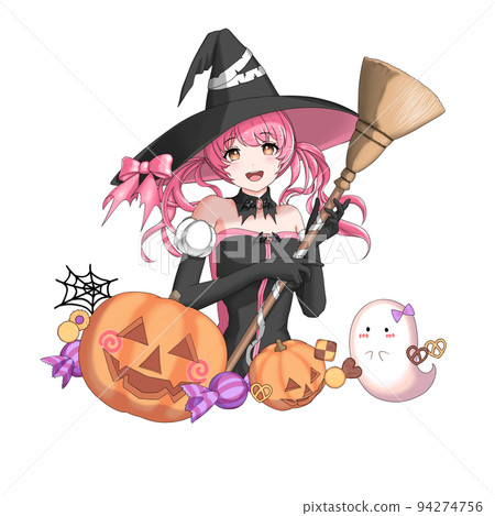 cosplay成魔女的負責粉色的雙馬尾少女 94274756