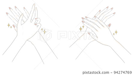 一隻手做美麗的手部護理的插圖 94274769