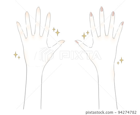 一隻美麗的手的插圖（手背和手掌） 94274782