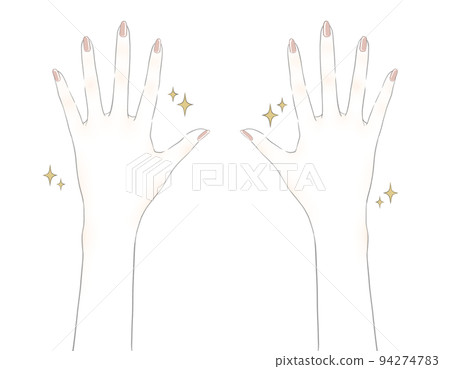 一隻美麗的手的插圖（帶血） 94274783