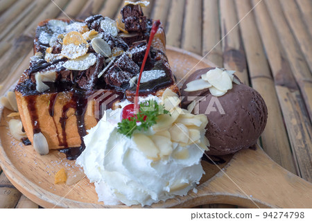 Honey Santos. The deliciousness of sweet ice cream combined with the flavor of chocolate, banana and Cherry 94274798
