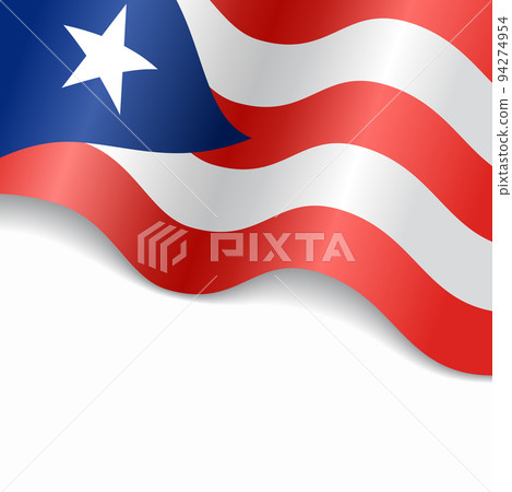 Puerto Rican flag wavy abstract background. Vector illustration. 94274954