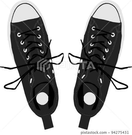 從上方看到的高幫運動鞋的矢量圖解 94275431