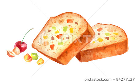 Watercolor isolated illustration of Fruit Cake Watercolor isolated illustration of Fruit Cake 94277127