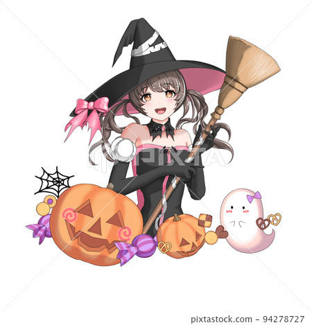 [自然髮色] 扮成魔女的粉色雙馬尾少女 94278727