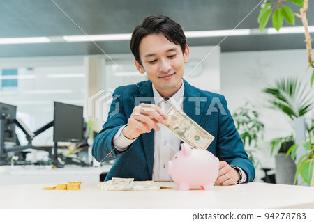 dollar banknotes and businessman dollar banknotes and businessman 94278783