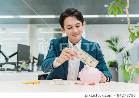 dollar banknotes and businessman 94278786