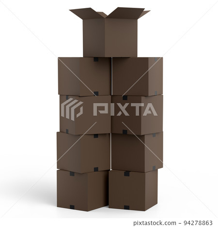 Cardboard box or carton on white background, carrying parcel and online shopping 94278863