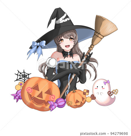 [Natural hair color] Girl with long hair in charge of blue who cosplayed as a witch 94279698
