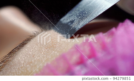 Beautician cosmetologist doing ultrasonic facial cleansing skin with device, professional cosmetic procedure in a beauty clinic salon for client. Skincare and machine cosmetology spa concept Beautician cosmetologist doing ultrasonic facial cleansing skin with device, professional cosmetic procedure in a beauty clinic salon for client. Skincare and machine cosmetology spa concept 94279851