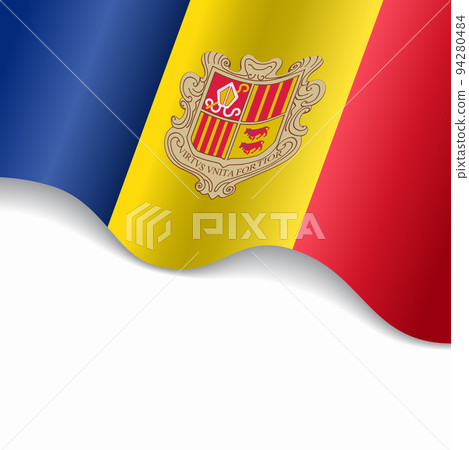 Andorran flag wavy abstract background. Vector illustration. Andorran flag wavy abstract background. Vector illustration. 94280484