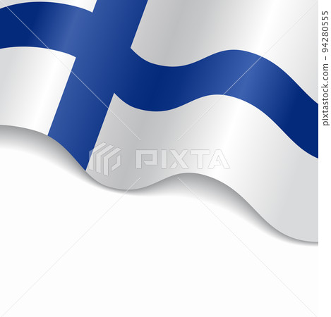 Finnish flag wavy abstract background. Vector illustration. 94280555